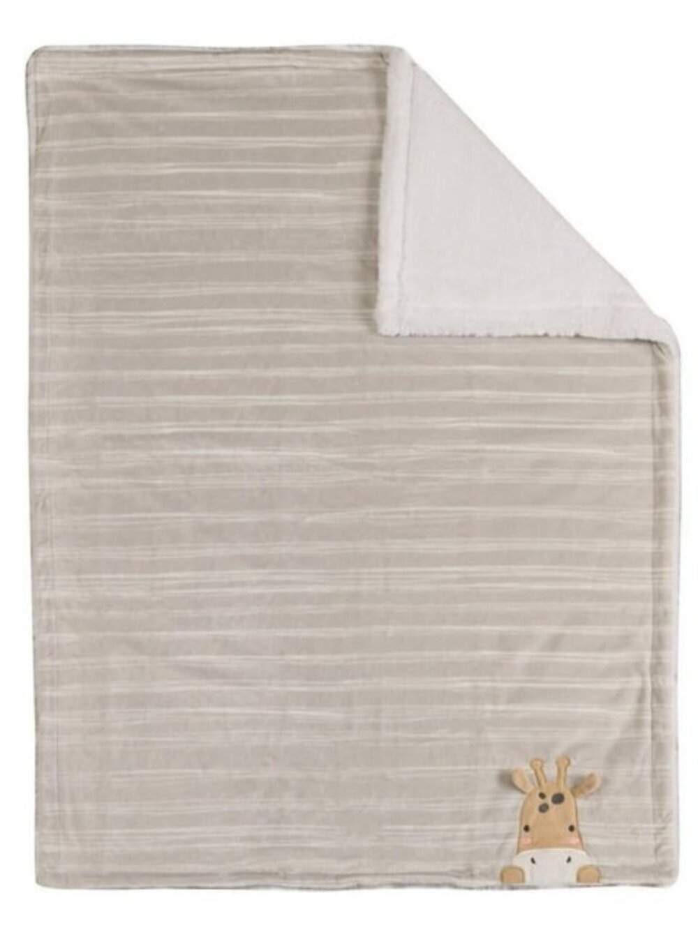 George Baby Giraffe Blanket Plush Reversible Faux Fur Lovey Tan Stripes New